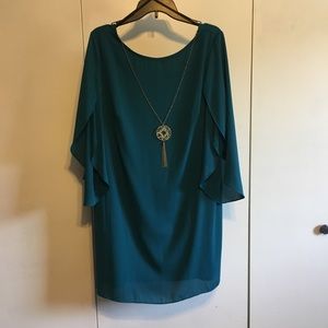Teal Mini Dress w/ Removable Necklace